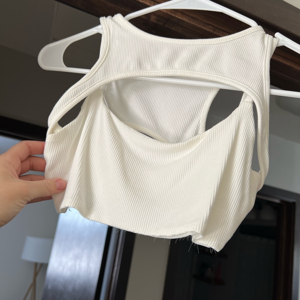 White Fox cropped tank